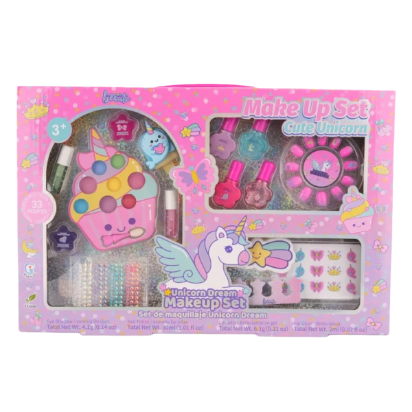 33-Piece Cute Unicorn Makeup Set for Kids