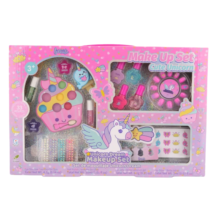 33-Piece Cute Unicorn Makeup Set for Kids