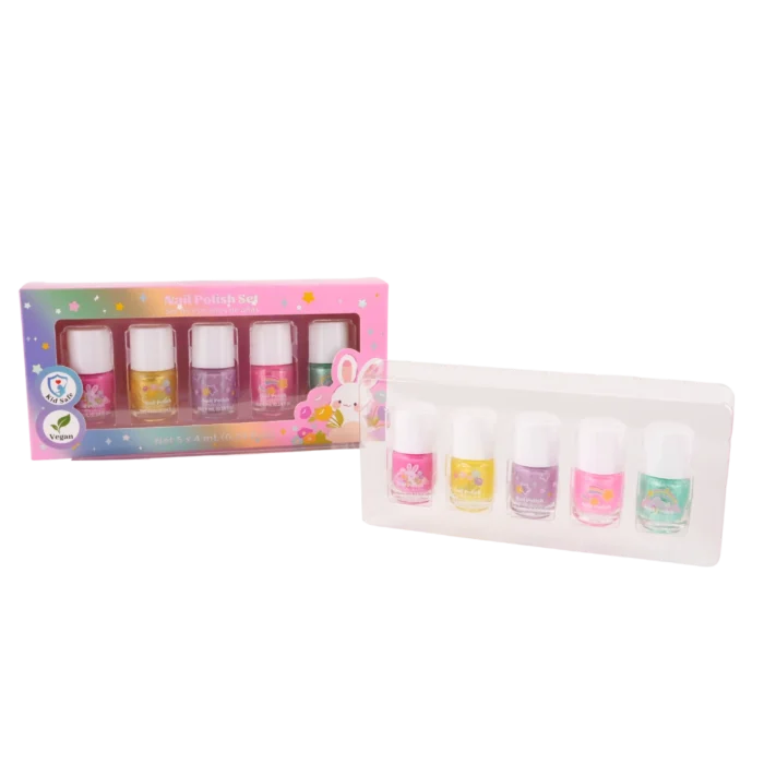 Kids Water-Based Nail Polish Set – 5 Colors