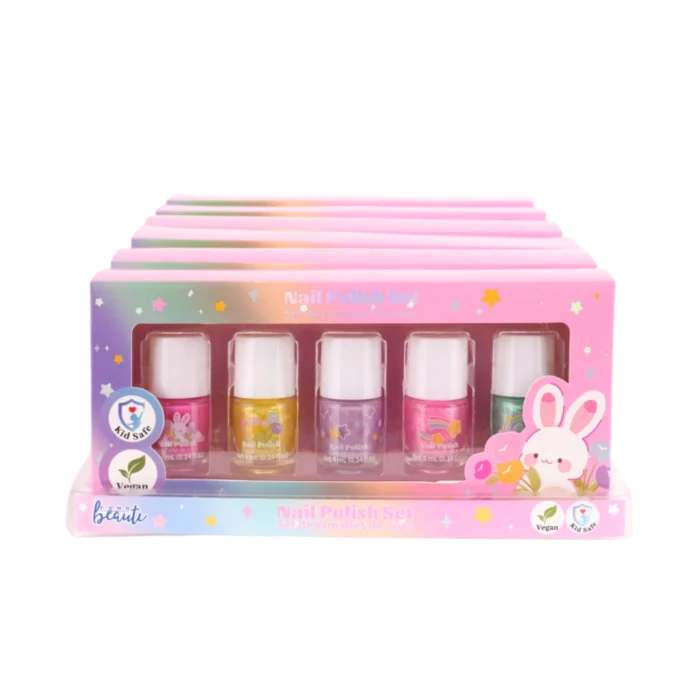 Kids Water-Based Nail Polish Set – 5 Colors